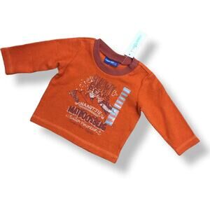 naartjie Boys Shirt Size 3-6 Mo Spicy Orange Thermal Tee Snowy Peaks Ringer NEW‎